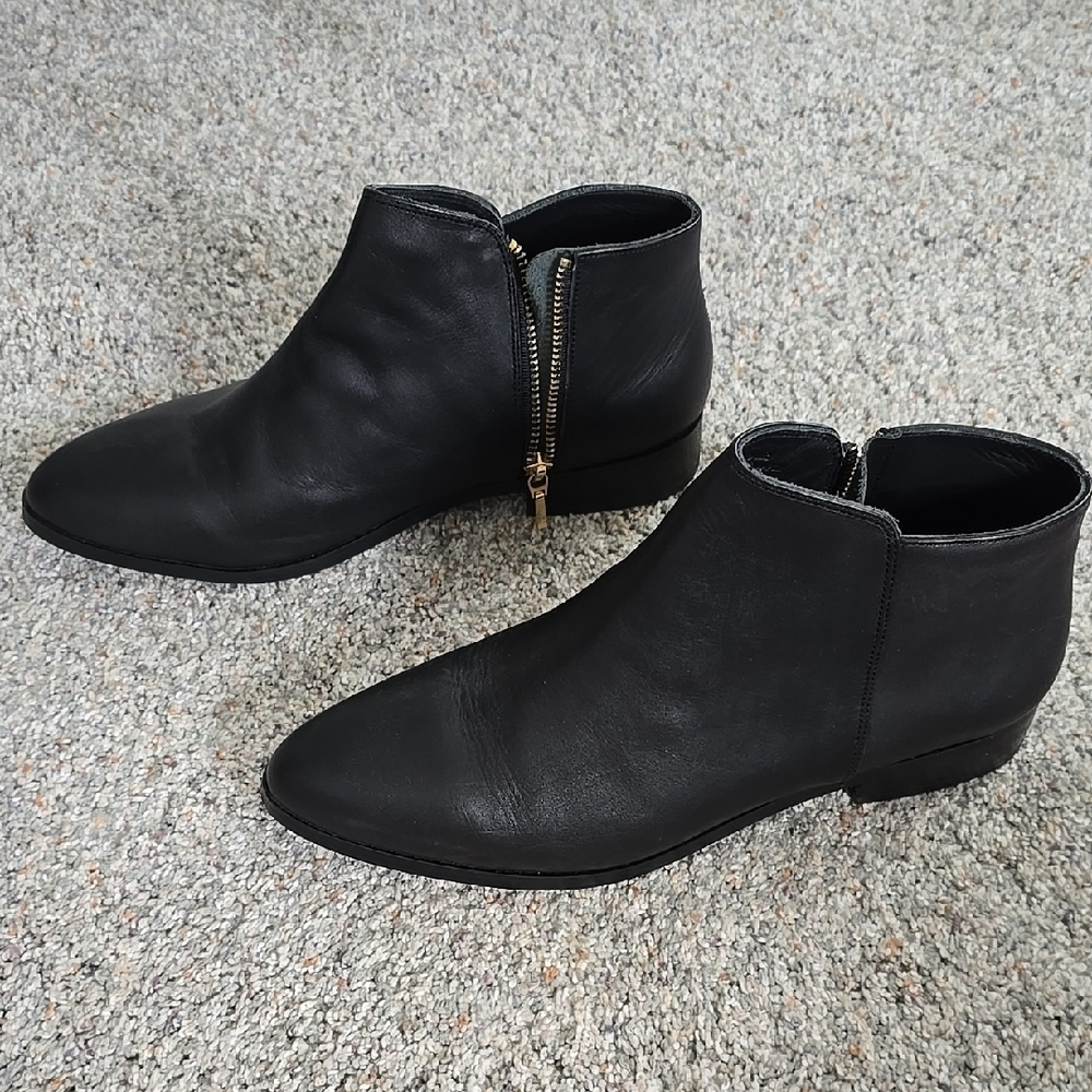 Nisolo Lana Black Ankle Boots with Zipper 10
